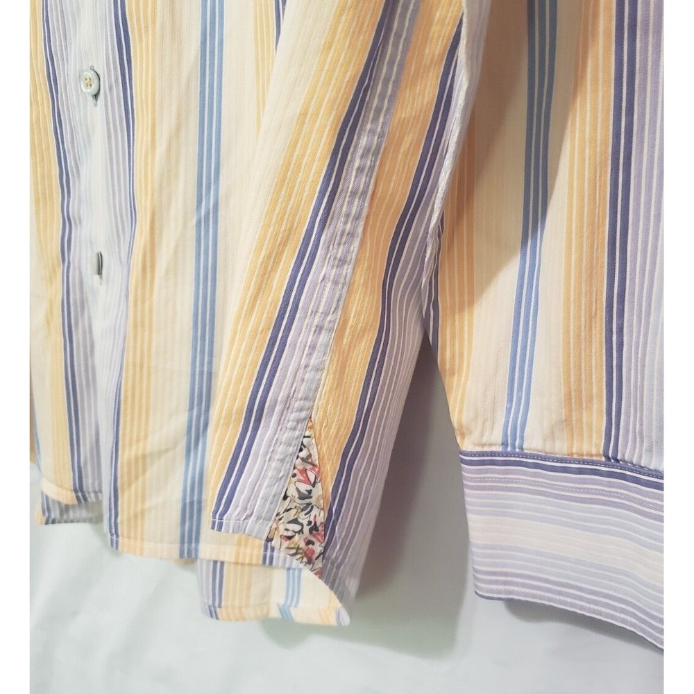 Tommy Bahama Men's Long Sleeve Button Up Striped Shirt Sz M Cotton/Silk - Picture 3 of 9